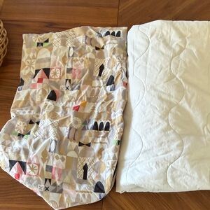 Pottery Barn Kids Disney Baby Small World Crib Sheet & waterproof padded cover